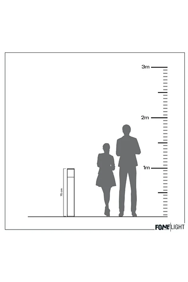 Bahçe Çim Peyzaj Bollard 3000k Led Aydınlatma Aka040-cu75 Antrasit